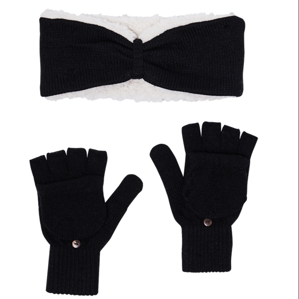 Bearpaw ear warmer and gloves